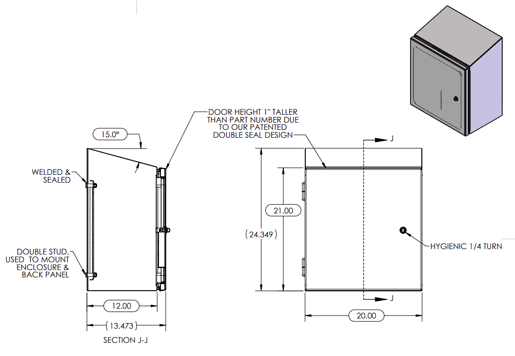 XSF202012H15 Technical Drawing