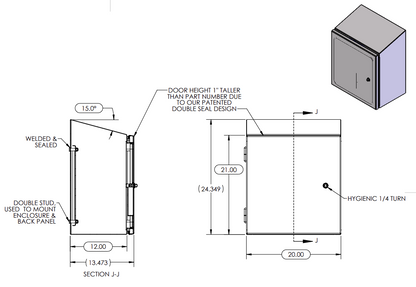 XSF202012H15 Technical Drawing